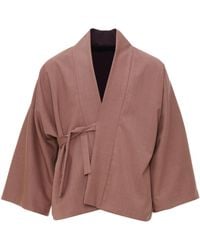MOE - Plum/ Rose Wool Jacket Reversible - Lyst