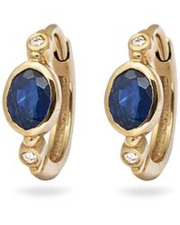 Zohreh V. Jewellery - Sapphire Huggie Hoop Earrings 9K Pair - Lyst