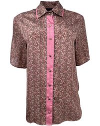 Monzlapur New York - Rose Paisley Motif Short Sleeve Shirt - Lyst