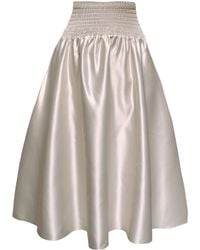 Frock Tales - Neutrals Orchid Midi Skirt With Pockets - Lyst