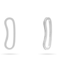 Meulien - Long Curvy Thin Bar Ear Cuff With Pave Cz - Lyst