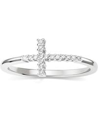 Kylie Harper - Petite Diamond Cross Ring - Lyst