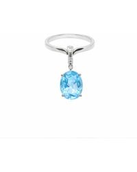 NASI SILVER - Crystalis Dancer Dangling Ring- Topaz - Lyst