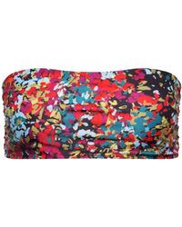 Playaluxe - Capri Ruched Bandeau Bikini Top Confetti Floral - Lyst
