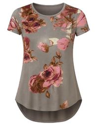 Conquista - Short Sleeve Floral Top - Lyst