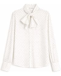 Bel Cashmere - Carmen Ecru Silk Blouse With Dots - Lyst