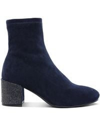 Rag & Co - Chena Rhinestones Embellished Block Heel Boots - Lyst