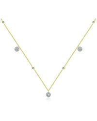 Genevieve Collection - 18k Yellow Gold Round Shape Diamond Necklace / Choker - Lyst