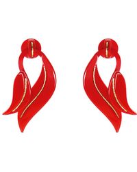 Gissa Bicalho - Acrylic Handmade Earring Leaf Deco - Lyst