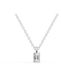 SEREIA OFFICIAL - 14K 0.25 Ct Lab Grown Emerald Cut Diamond Pendant With Prong - Lyst