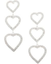 Maison De Gala - Lola Crystal Three Hearts Drop Earring - Lyst