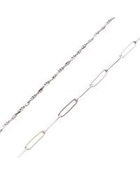 Spero London - Bead Chain Twisted & Large Rectangular Chain Sterling Bracelet Set - Lyst