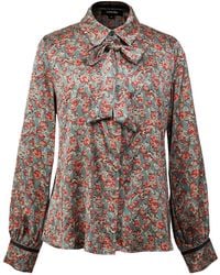 Smart and Joy - Ascot-Tie Flower Print Shirt - Lyst