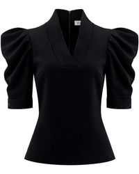 Julia Allert - V-Neck Puff Sleeve Top - Lyst