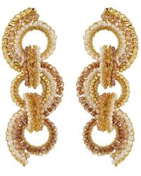 Lavish by Tricia Milaneze - / Neutrals Golden Mix Elena Handmade Crochet Earrings - Lyst