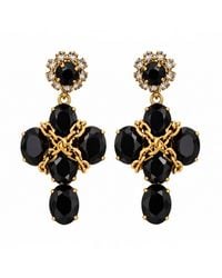 Vstyle - Crystal Chain Statement Earrings - Lyst