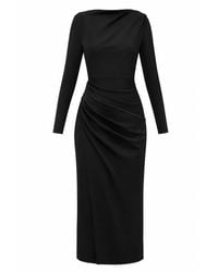 ALINA CERNĂTESCU - Zahara Mini Cocktail And Office Lyocell Draped Bodycon Dress - Lyst