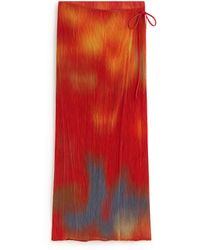 Thinking Mu - Pleated Long Skirt Flowers Pauline - Lyst