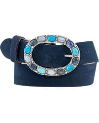 Peachy Belts Ltd - Suede Belt With Our Oval Gemstone Buckle - Lyst