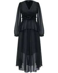 Smart and Joy - Long Ruffle Chiffon Dress - Lyst