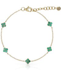 770 Fine Jewelry - Multiple Emerald Clover Bracelet - Lyst