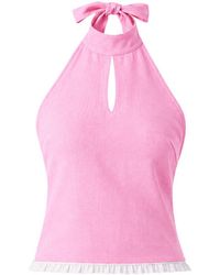Imaura - Btw Linen Halter Top - Lyst