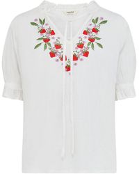 Sugarhill - Angelique Shirred Top Off, Wild Strawberry - Lyst