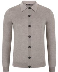 Paul James Knitwear - Extra Fine Merino Wool Cassius Polo Cardigan - Lyst