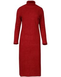 Oh!Zuza - Long-Sleeved Turtleneck Ribbed Cotton Dress - Lyst