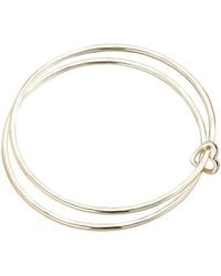 Posh Totty Designs - Sterling Double Bangle With Heart - Lyst