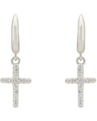 LÁTELITA London - Divine Cross Drop Earrings Silver - Lyst