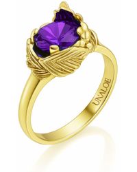 Unaloe - Sterling With Plated Ring With Zircon Coleus– Handmade Jewelry For - Lyst