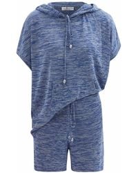 Peraluna - Kaira Knitted Hooded Blouse & Shorts Matching Set - Lyst