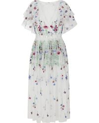 Frock and Frill - Suzette Floral Embroidered Midi Dress - Lyst