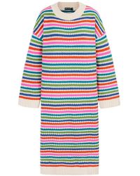 Cara & The Sky - Becca Stripe Knitted Midi Dress - Lyst