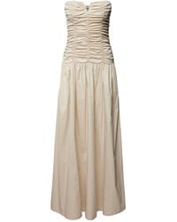 Amy Lynn - Neutrals Shyla Milk Ruched Column Bardot Maxi Dress - Lyst