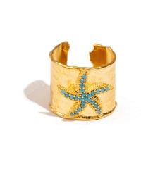 Ebru Jewelry - Starfish Adjustable Cuff Ring - Lyst