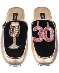 Laines London - Classic Mules With 30th Birthday & Glass Of Champagne Brooches - Lyst