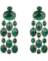 Bounkit - Marysol Earrings Malachite Pierced - Lyst