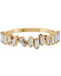 Aya Fine Jewelry - Celeste Baguette Lab Grown Diamond Half Eternity Ring - Lyst