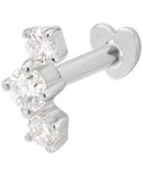 Vanhi - 14K Solid Lab-Grown Diamond Curved Trio Flat Back Stud - Lyst