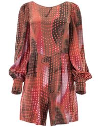 Lita Couture - Fluid Silk Blend Graphic Print Jumpsuit - Lyst