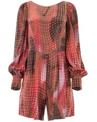 Lita Couture - Fluid Silk Blend Graphic Print Jumpsuit - Lyst
