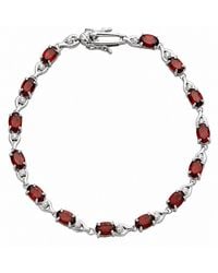 Belinda Jewelz - Elora Garnet Vintage Tennis Bracelet - Lyst