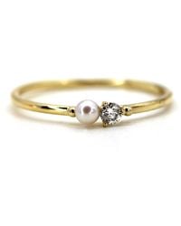 VicStoneNYC Fine Jewelry - Natural Tiny Pearl And Diamond Ring - Lyst