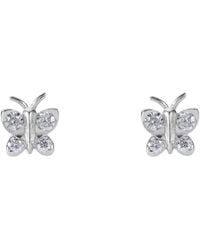 BLOOMTINE | Earth Angel HQ - Enchanting Flutterfly Sterling Butterfly Studs - Lyst