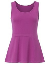 Conquista - A-Line Sleeveless Blouse With Contrast Waistband - Lyst