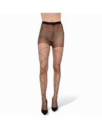 HIGH HEEL JUNGLE by KATHRYN EISMAN - Bridget Metallic Thread Sheer Tights - Lyst