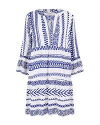 Yumi' - Geo Stripe Print Beach Tunic - Lyst