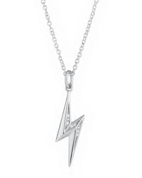 Scream Pretty - Sparkling Lightning Bolt Necklace With Slider Clasp - Lyst